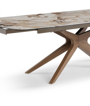Table a manger EVA ceramique patagonia detail rallonge extensible 8 10 personnes