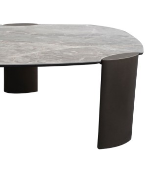 Table Basse futuriste AJACCIO Petite - Céramique Golden Stone