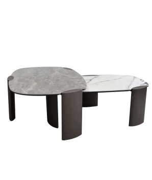 Gamme table basse futuriste AJACCIO plateau céramique