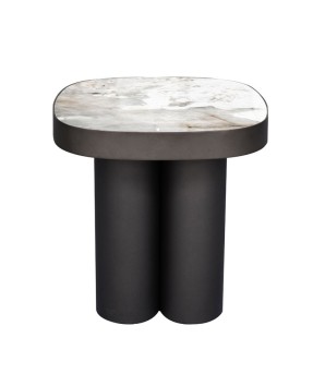 bout de canapé carré design BAHIA pied bronze céramique pandora face