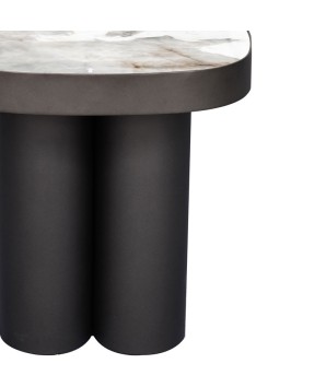 bout de canapé carré design BAHIA pied bronze céramique pandora zoom face