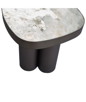 bout de canapé BAHIA pied bronze céramique pandora zoom vue dessus