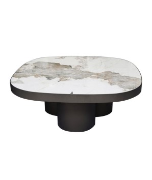 Table Basse Design Carré Sculptural BAHIA Céramique Pandora
