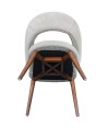 Lot de 2 chaises de repas Mid-Century moderneEVA Aragon Tissu Beige Lot de 2 chaises de repas Mid-Century moderneEVA Aragon Tissu Beige