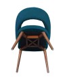 Lot de 2 chaises de repas Mid-Century moderne EVA Aragon Tissu Bleu Lot de 2 chaises de repas Mid-Century moderne EVA Aragon Tissu Bleu