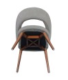 Lot de 2 chaises de repas Mid-Century moderne EVA Aragon Tissu Gris Lot de 2 chaises de repas Mid-Century moderne EVA Aragon Tissu Gris