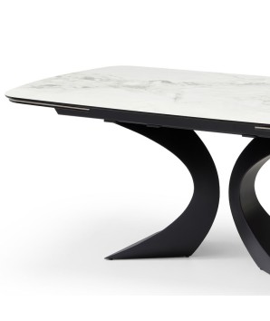 table a manger haut de gamme OLYMPIA céramique cold jade zoom vue 3/4