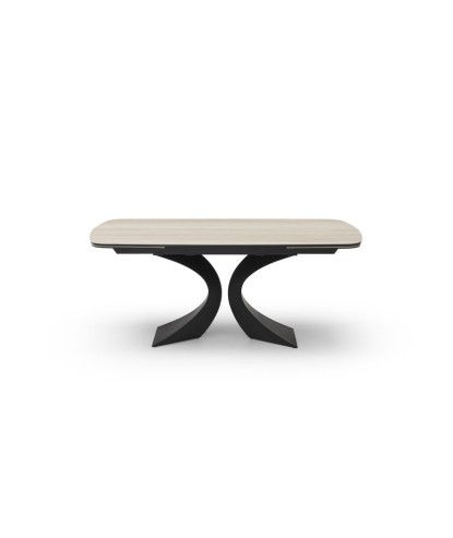 Table à manger extensible 8-12 pers OLYMPIA Céramique Travertin