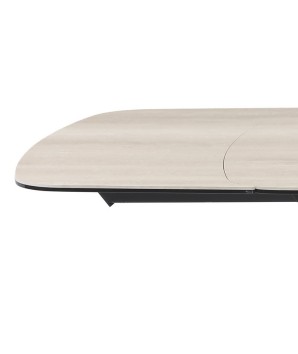 table de repas contemporaine OLYMPIA zoom rallonge céramique travertin