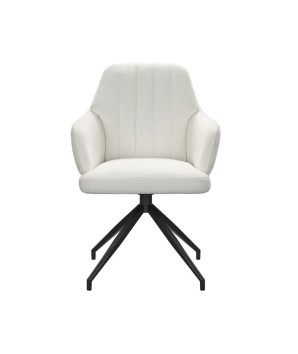 fauteuil de table pivotants OPHELIA tissu blanc vue face