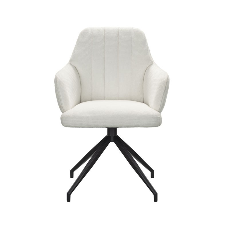 Lot de 2 chaises repas pivotantes OPHELIA Aragon Tissu Blanc Lot de 2 chaises repas pivotantes OPHELIA Aragon Tissu Blanc