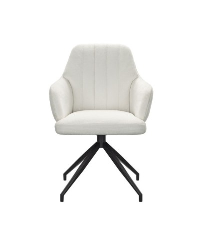 fauteuil de table pivotants OPHELIA tissu blanc vue face