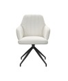 Lot de 2 chaises repas pivotantes OPHELIA Aragon Tissu Blanc Lot de 2 chaises repas pivotantes OPHELIA Aragon Tissu Blanc