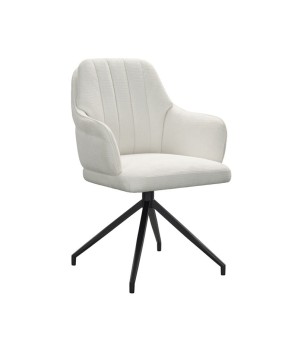 Lot de 2 chaises repas pivotantes OPHELIA Aragon Tissu Blanc