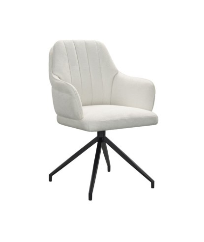 Lot de 2 chaises repas pivotantes OPHELIA Aragon Tissu Blanc