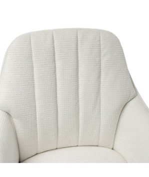 fauteuil pivotant salle a mangers OPHELIA tissu blanc zoom tissu