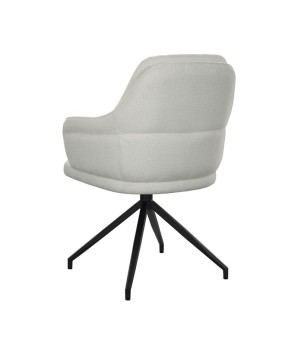 fauteuil pivotant OPHELIA tissu blanc vue dos 3/4