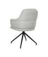 Lot de 2 chaises repas pivotantes OPHELIA Aragon Tissu Blanc Lot de 2 chaises repas pivotantes OPHELIA Aragon Tissu Blanc