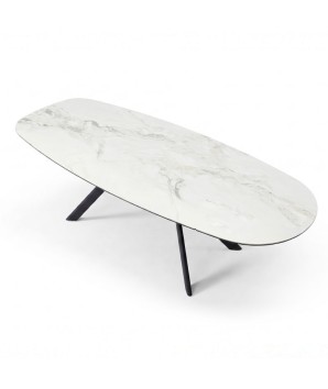 table de repas extensible design OPHELIA cold jade vue dessus