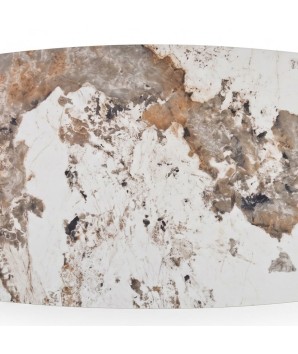 table de repas extensible design OPHELIA pied métal zoom haut céramique patagonia fermée