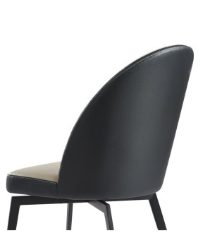 Lot de 2 Chaises Repas Pivotantes ORNELLA Tissu Taupe Design Urbain