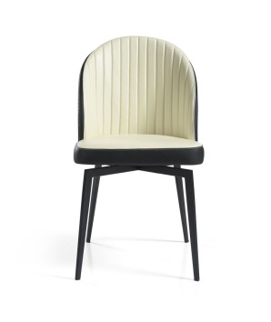 Lot de 2 Chaises Repas Pivotantes ORNELLA Tissu Blanc Design Urbain