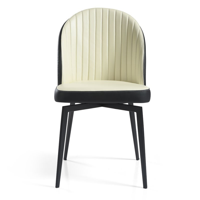Lot de 2 chaises repas pivotantes ORNELLA Tissu Blanc