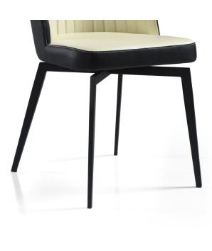 Lot de 2 Chaises Repas Pivotantes ORNELLA Tissu Blanc Design Urbain