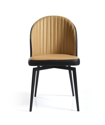 chaise repas pivotantes ORNELLA Tissu Camel