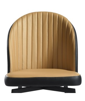 Lot de 2 chaises repas pivotantes ORNELLA Tissu Camel