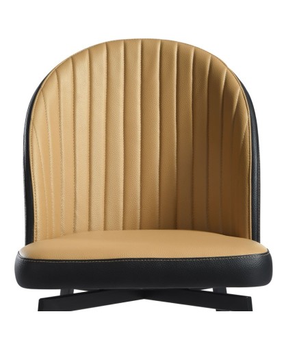 Lot de 2 chaises repas pivotantes ORNELLA Tissu Camel