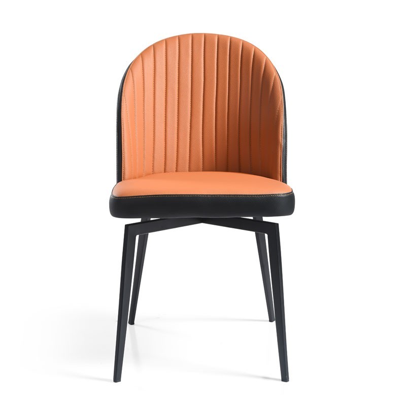 Lot de 2 chaises repas pivotantes ORNELLA Tissu Orange Lot de 2 chaises repas pivotantes ORNELLA Tissu Orange