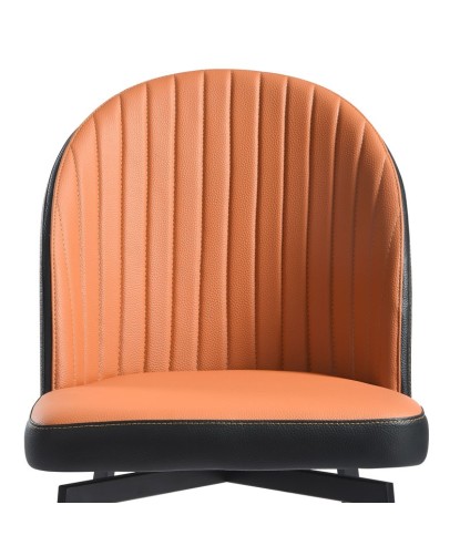Lot de 2 chaises repas pivotantes ORNELLA Tissu Orange