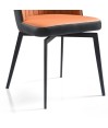 Lot de 2 chaises repas pivotantes ORNELLA Tissu Orange Lot de 2 chaises repas pivotantes ORNELLA Tissu Orange