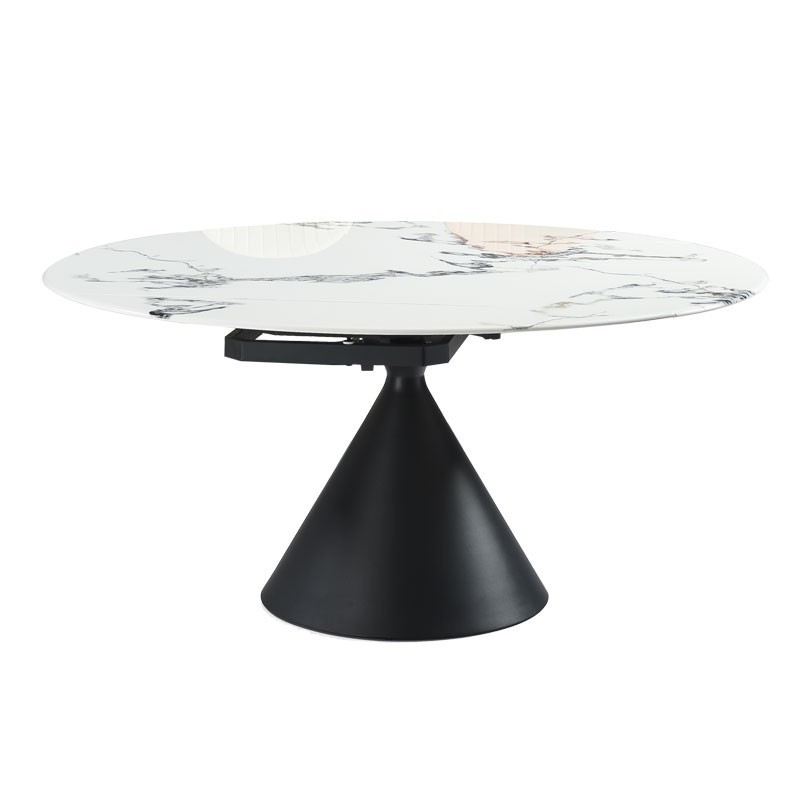 Table à manger ronde extensible 4-6 personnes ORNELLA Table à manger ronde extensible 4-6 personnes ORNELLA
