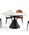 Table à manger ronde extensible 4-6 personnes ORNELLA Table à manger ronde extensible 4-6 personnes ORNELLA