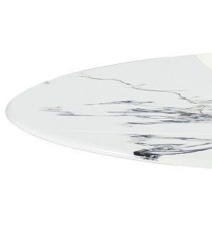 table repas extensible ORNELLA pied conique détail pierre microcristaline