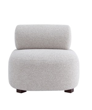 Fauteuil de salon design ALASKA bois Tissu Gris