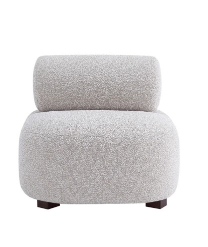 Fauteuil de salon design ALASKA bois Tissu Gris