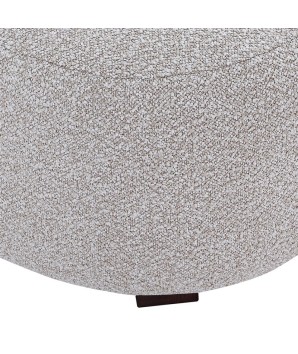 fauteuil bas design ALASKA bois Tissu Gris détail bouclettes
