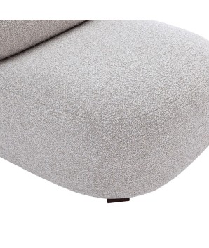 fauteuil tissu boucle gris ALASKA bois détail assise