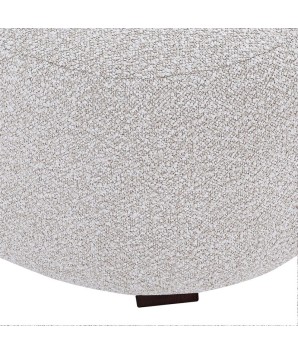 fauteuil bas design ALASKA bois Tissu blanc détail bouclettes