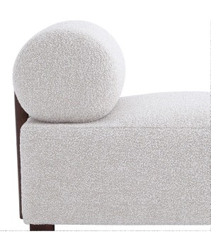 Fauteuil salon ALASKA Tissu Blanc Design Contemporain Cocooning