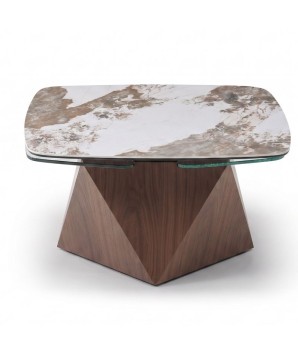 Table basse luxe DIAMANT 2 plateaux pivotant céramique Pandora