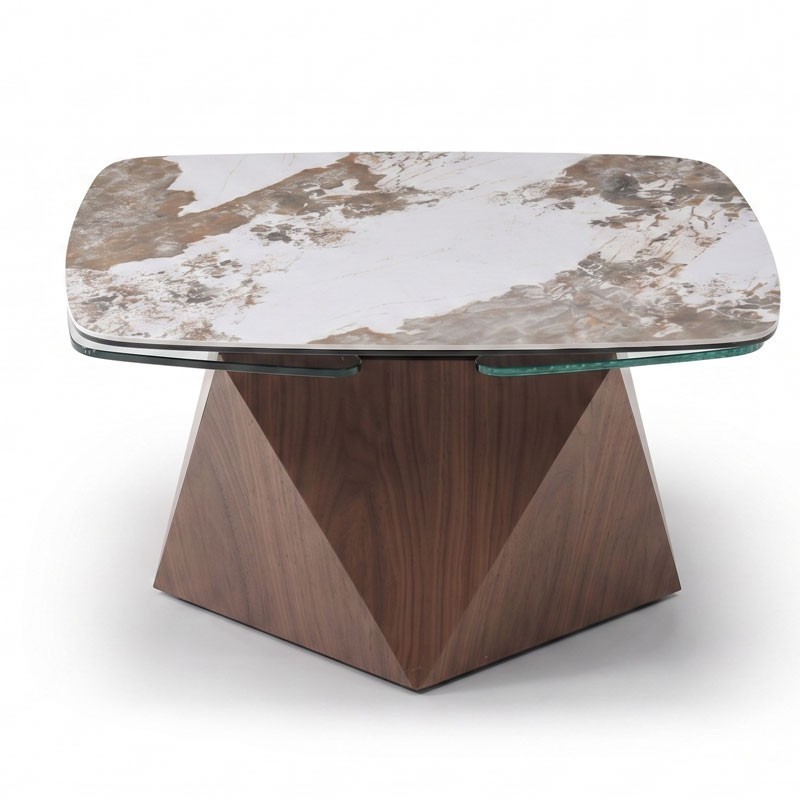 Table basse luxe DIAMANT plateaux pivotant céramique Pandora Table basse luxe DIAMANT plateaux pivotant céramique Pandora