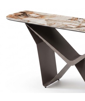 Console d'entrée design  STELLA détail pliage pied métal céramique patagonia