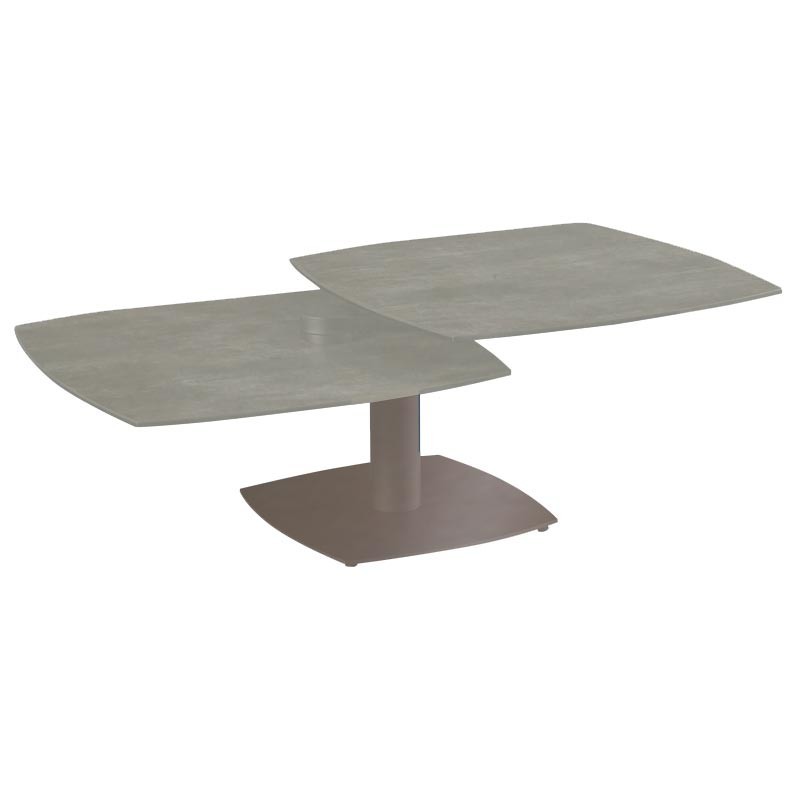 Table basse TONGA Taupe 2 plateaux pivotants Table basse TONGA Taupe 2 plateaux pivotants