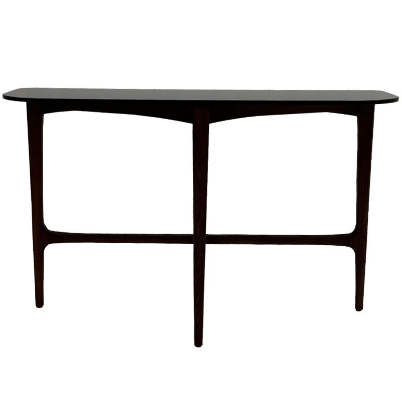 Console bois verre sepia Mid-Century Moderne SYMPHONIE Console bois verre sepia Mid-Century Moderne SYMPHONIE