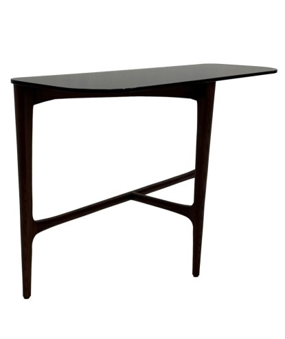 Console bois verre sepia Mid-Century Moderne SYMPHONIE