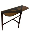 Console bois verre sepia Mid-Century Moderne SYMPHONIE Console bois verre sepia Mid-Century Moderne SYMPHONIE